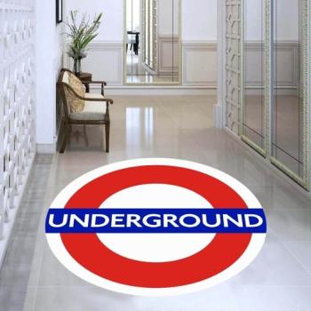 Underground Logo white round carpet!